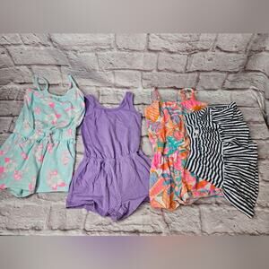 Lot bundle girls xs 4 5 rompers and skort